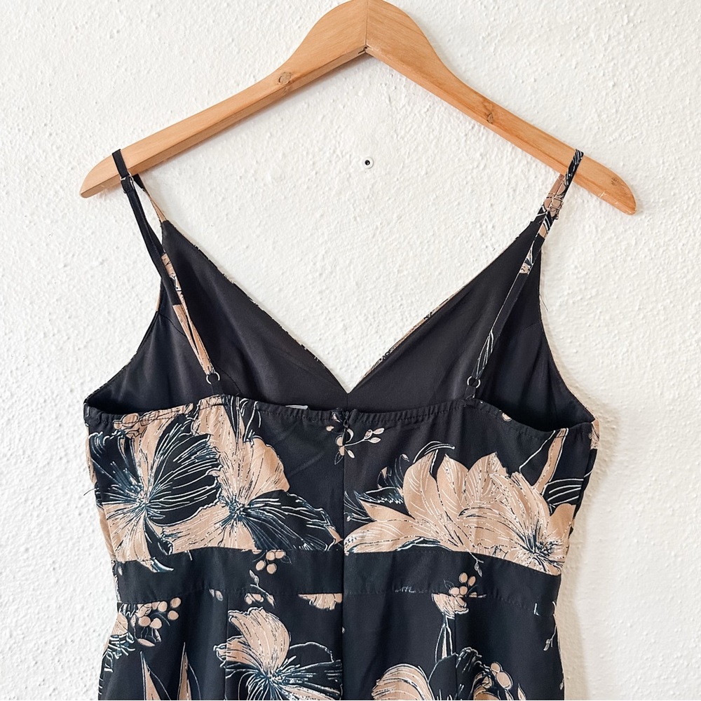 Lulus Womens Darling Daylily Black Floral Print High-Low Maxi Dress - Picture 10 of 10